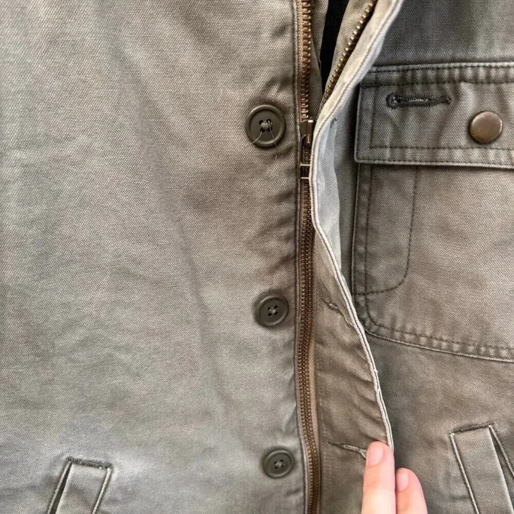 GAP Olive Canvas Corduroy Collar Chore Jacket Size Kids 7-8y
